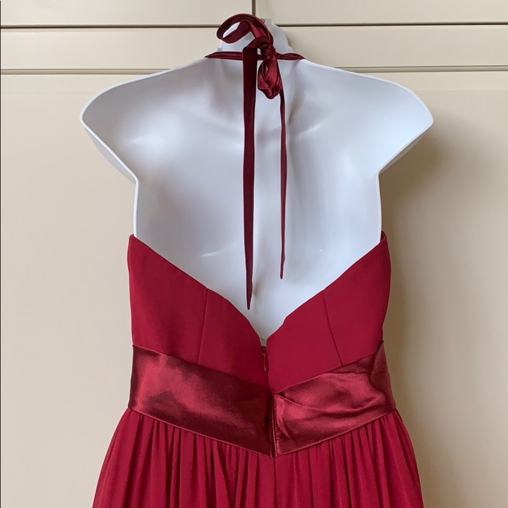 Burgundy Maxi Halter Dress - Picture 6 of 8